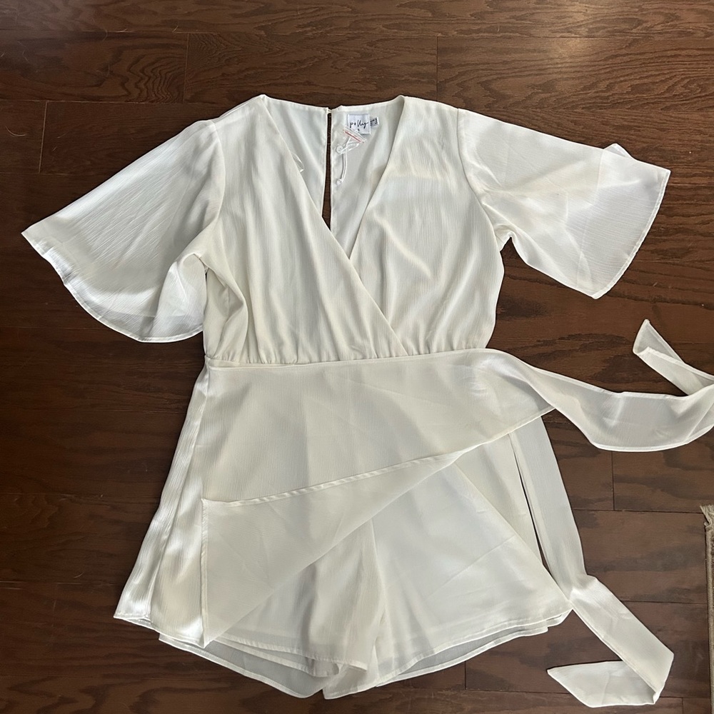 White Wrap Romper